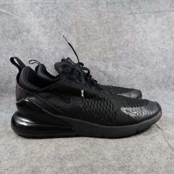 Nike Shoes Mens 10.5 Air Max 270 Sneakers Athletic Running Trainer Black Casual - Picture 1 of 13
